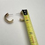 Swavorski Napier Gold Tone Large Curved Stud Pierced Earrings Signed Photo 3