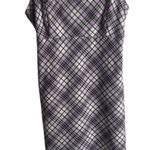 Brandy Melville Colleen Plaid Mini Dress Purple Tie Back Academia Preppy Argyle Photo 0