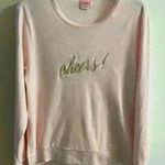 Kate Spade  crewneck “cheers”velvet baby pink long sleeves Medium Photo 0