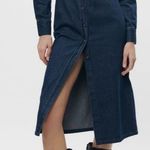 ZARA The Button Down Denim Dress Long Sleeve Shirt Dress Blue NWT M Photo 0