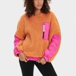 UGG  Niko Sherpa / Fleece Crewneck Pullover Sweater Orange / Pink size XS Photo 0