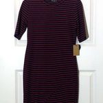 Popular Basics  Navy/Red Striped Body-con Dress Large NEW!!! Photo 0