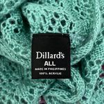 Green Knitted Infinity Scarf with Textured Pattern Photo 4