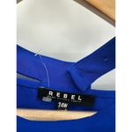 Rebel Top Women NWT 24W Royal Blue Long Bell Sleeve Keyhole Cutout Blouse Photo 5