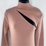 ZARA Long Sleeve Dusty Pink Cut-Out in Front/Back Long Sleeve Dress-Size L Photo 1