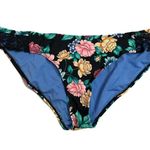Time & Tru NEW Womens Black Floral Swimsuit Bikini Ruffle Lace Off Shoulder M Photo 5