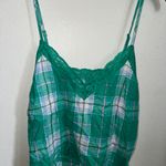 Target New Colsie Plaid Green Tank Top Photo 3