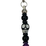 NWT one of a kind Angelas Designs black and purple skull cell phone charm Photo 0