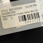 AREA Asymmetrical‎ Crystal Halter Mini Dress Black Size 2 NWT Photo 7
