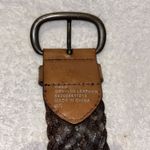 Oasis BROWN LEATHER WOVEN BELT SIZE MEDIUM/LARGE 46”/47” LENGTH BRASS BUCKLE Photo 2