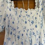 Hill House  Home Nesli Nap Midi Dress Blue Botanical Size Large Photo 7