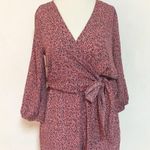 Wrap Bow Floral Pockets Romper Pink Photo 0