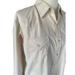 Vintage Ely Cattleman Men’s Cream Long Sleeves Western Tops Pearly Snaps Size 33 Photo 8