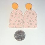 Pink and Orange Polka Dot Earrings Photo 1