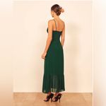 Reformation  Emersyn Dress Emerald Green Midi Ruffle Hem Sweetheart Size 0 Photo 1
