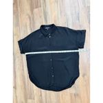 Madewell  Black Short Sleeve Button Down Blouse Women's S Oversized Fit Photo 4