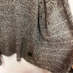 Eileen Fisher grey/black open weave linen & wool Italian yarn cardigan size M Photo 5