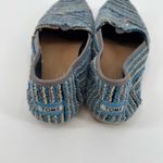 Toms Slip On Women's Shoes Size 8.5 Fuzzy Textured Striped Blue, Gray, Black Photo 5