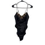 Madelon Louden Black Velvet Bodysuit Gold Embroidery Lingerie Vintage Fits‎ XS/S Size M Photo 1