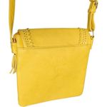 Womens Gorgeous Vegan Leather Tassel Handbag Shoulder Bag Crossbody Purse Yellow Photo 3