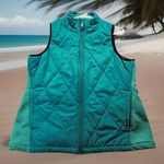 Oakley  Quilted Vest Women's L G Teal Full Zip Puffer Padded Athleisure Photo 0
