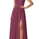 Azazie  Mallory In Mulberry High Slit Bridemaids Dress  10 Photo 0