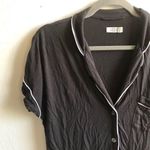 UGG  Top Addi Sleep Top Black with White Piping Button Front Sz M GUC Photo 4