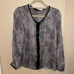 Milano blouse - faux leather detail at closure Photo 0