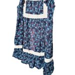 SEA NEW YORK Dark Blue Floral Cotton Lace Trimmed Tilly Tunic Dress Size 14 Photo 13
