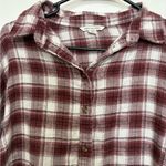 American Eagle  Plaid Peplum Flannel‎ Shirt Size Small Photo 2