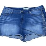 Torrid High Waist Stretch Denim Distressed Jeans Silver Details on Sides Size 26 Photo 1