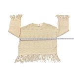 Ellison Sweater Cream Fringe Trim Women’s Large L/S Boutique Boho Knit NWT Photo 4