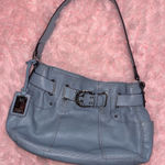 Tignanella Designer brand Tignanello genuine real blue leather purse with silver buckle and extra pocket  Photo 0