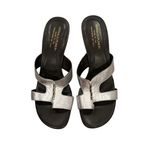 DONALD PLINER VONNA2 SILVER GRAY METALLIC KITTEN SANDAL SHOES 10 Photo 1