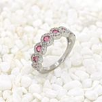 Garnet Rhinestone Cocktail Ring Silver Photo 5