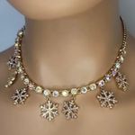 Betsey Johnson Snowflake Necklace NWT Gold Photo 0