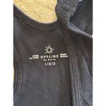 Aerie  Cozy Class Ribbed Knit Sports Bra True Black Size Large Photo 6