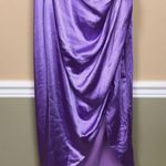 Elliatt NWT Elliat Women’s Cassini Satin Lilac Purple One Shoulder Faux Wrap Skirt Dress Photo 2