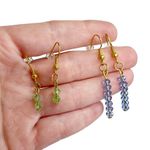 Lot of 8 Colorful Faceted Dangle Drop Pierced Earrings Blue Photo 6