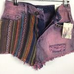 BDG  tribal print high-rise Studded Jean Shorts Photo 7