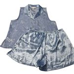 Oscar de la Renta Vintage Oscar De La‎ Renta Size M Satin Pajama Set Periwinkle Floral Coquette Photo 0