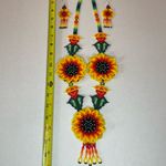 Handmade Sunflower Beaded Necklace and Earring Set Yellow Photo 3