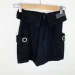 LF Carmar Black Denim Foldover 100% Cotton Cargo Mini Skirt Women's Size 2 NWT Photo 2