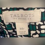 Talbots - White Black and Green business casual button-down top Size MP Photo 3