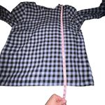 BeachLunchLounge Roberta Black Blue Gingham Bell Sleeve Flannel Top Women Large Photo 5