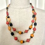 Orange beaded statement necklace Orange Photo 0