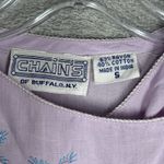 Chains of Buffalo Shirt Womens Small Purple Floral Embroidery Fairy Peasant Boho Photo 4