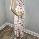 Japna  Pink Floral Smocked‎ Boho Flowy Maxi Dress Size S Cottagecore Coquette Photo 7