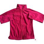 Columbia Fleece Zip Up Magenta Pink Medium Zipper Pockets Athleisure Photo 0