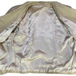 Vintage Leather Jacket Single Breasted Button Down Collared Beige Womens Large Tan Photo 13